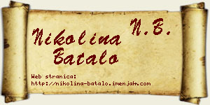 Nikolina Batalo vizit kartica